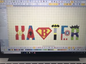 Diseño letras superhéroes